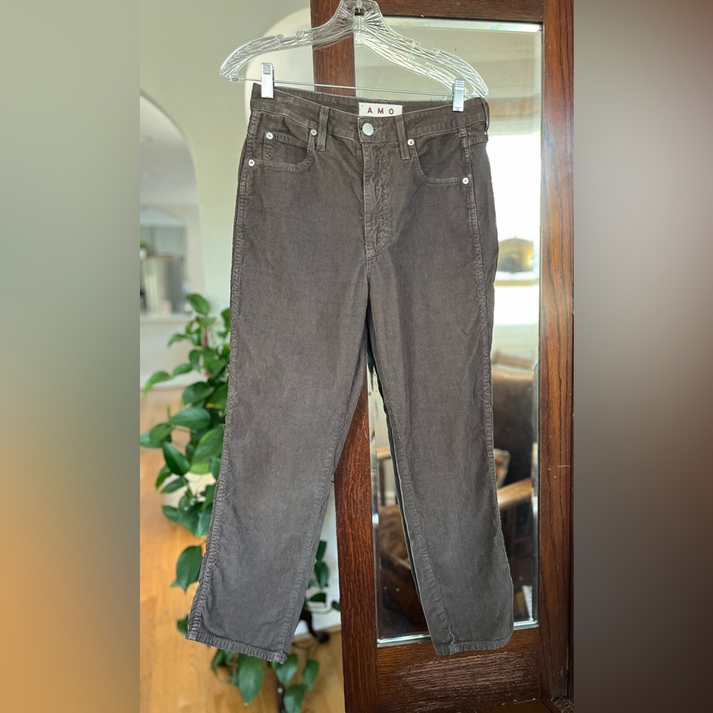 AMO CHLOE CROP CORDUROY. Chestnut Brown. Size 28. EUC. - Picture 2 of 9